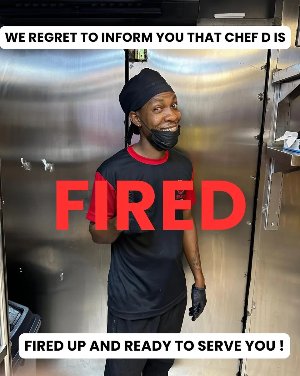 Chef D at the Hibachi Express counter in cap and mask